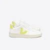 V-12 LEATHER WHITE JAUNE FLUO